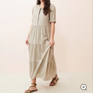 Jenni Kayne Women’s Lightweight Cotton Linen Blend James Dress In Willow Size M